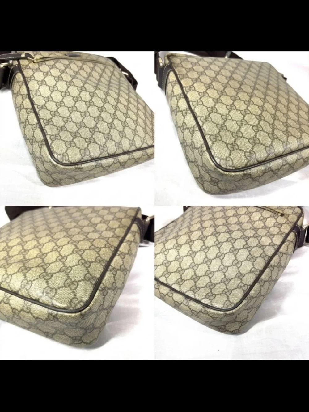 Gucci Brown/Tan Monogram Messenger Bag